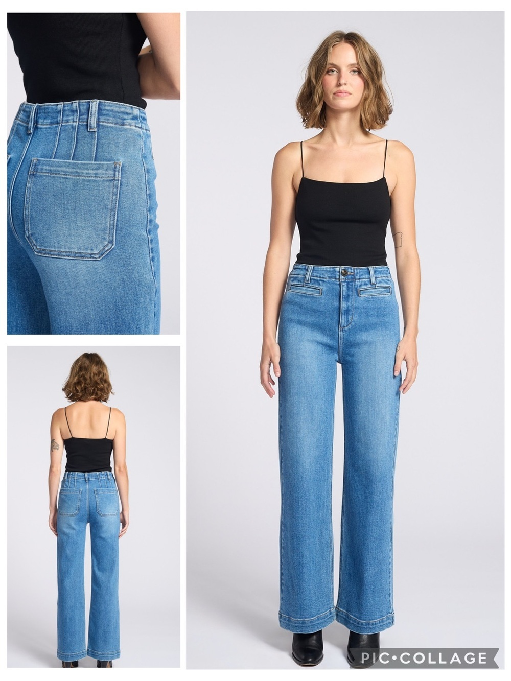 Letters To Juliet Lucia Wide Leg Jeans With Front Welt Pocket size 29